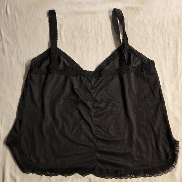 Mel-Lin Vtg Lace Trim Camisole Women Large (40 inches chest) Black Goth Grunge - Picture 8 of 8